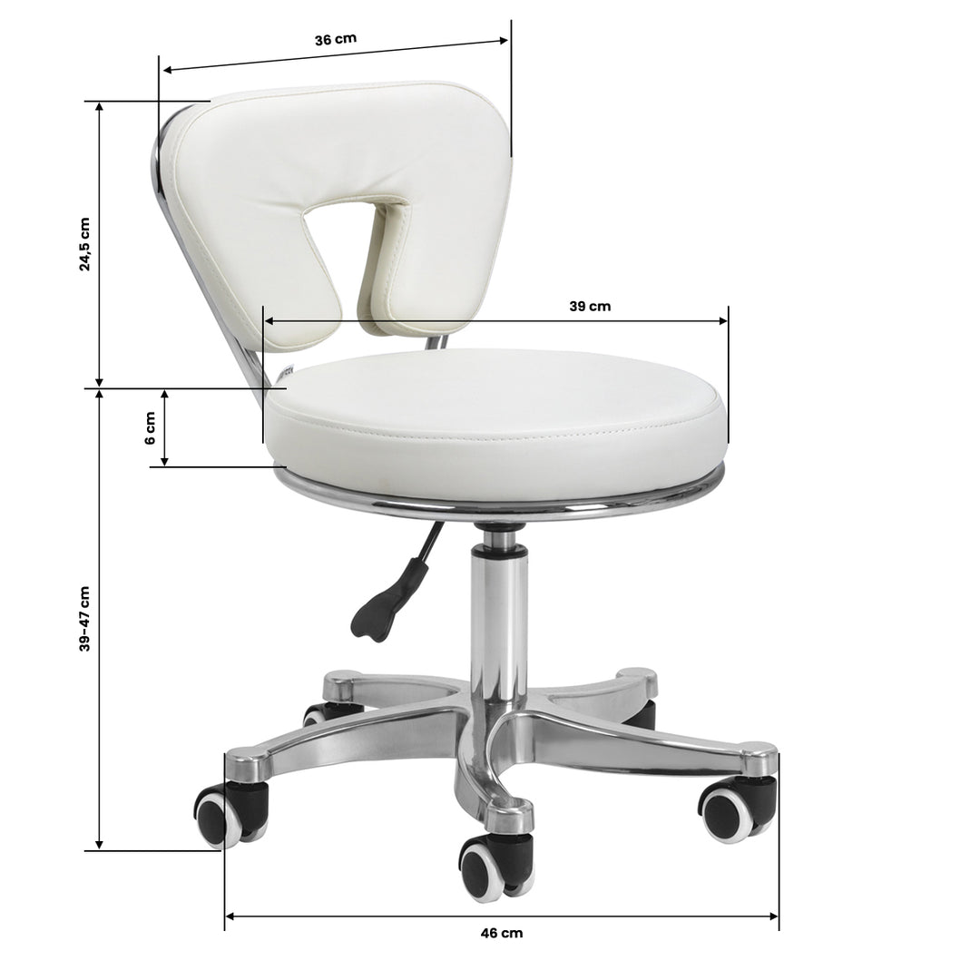 Taburett 9266 Vit - Justerbar Arbetspall - bild 8