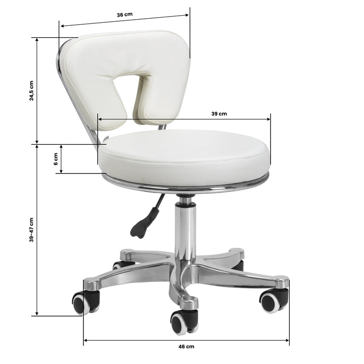 Taburett 9266 Vit - Justerbar Arbetspall - bild 8