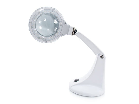 Förstoringslampa LED på fot 5D Elegante Mini Vit