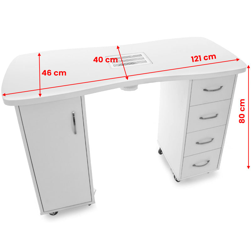 Nagelbord med utsug 2027 Vit - bild 6