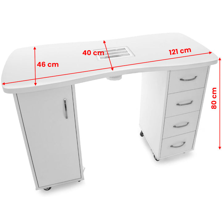 Nagelbord med utsug 2027 Vit - bild 6