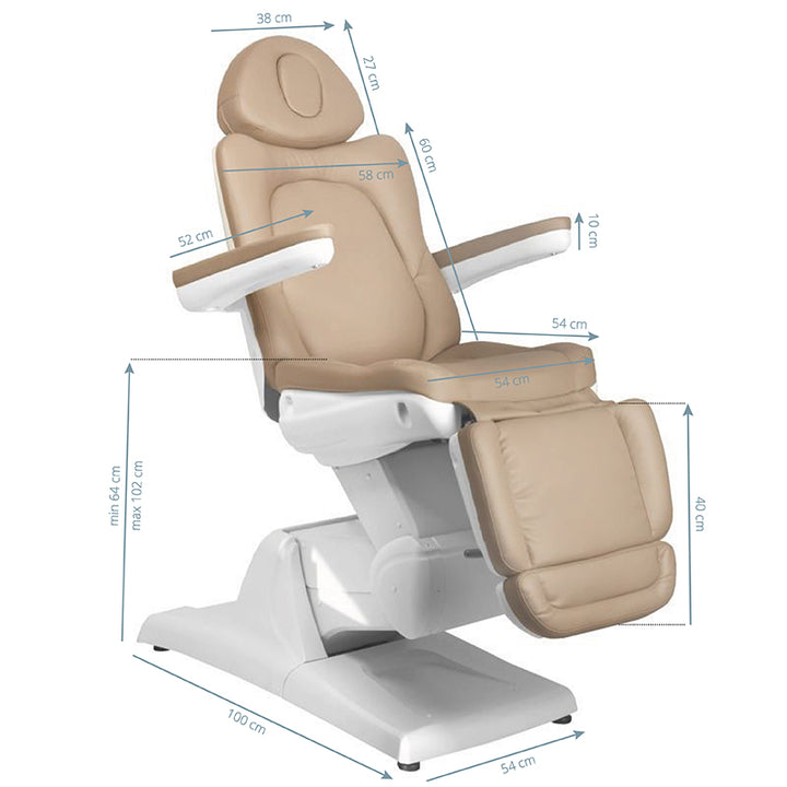 Elektrisk behandlingsstol Azzurro 870 3 motorer cappuccino - bild 2