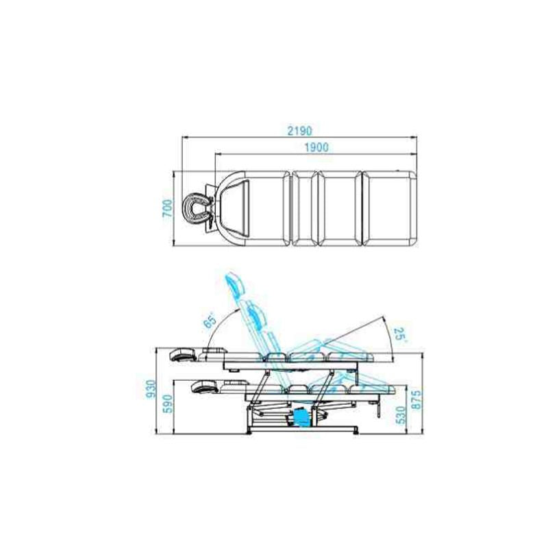 Elektrisk massagebänk Azzurro 693A 1 Vit - bild 6