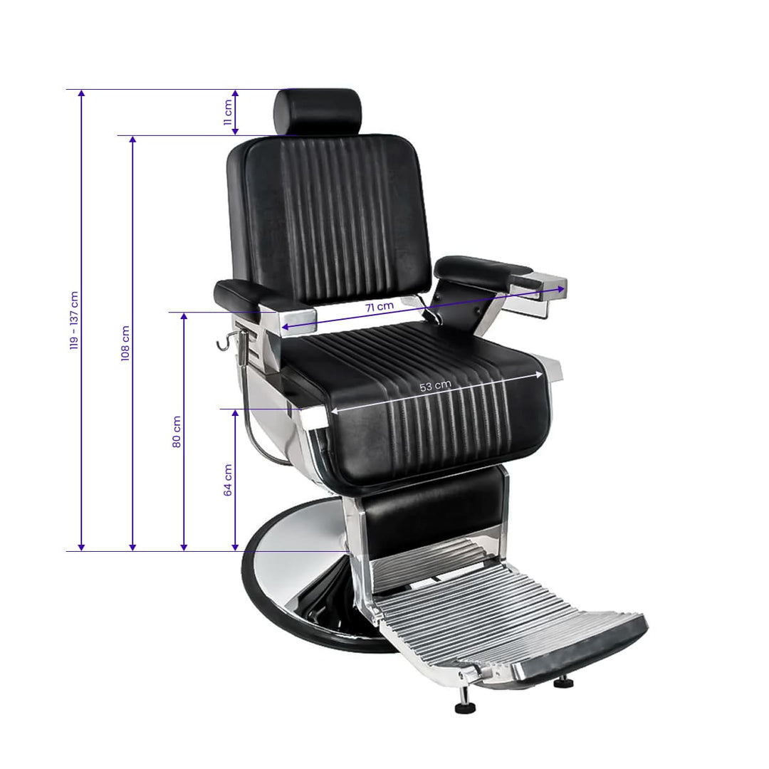 Barberarstol Gabbiano Royal - Svart - bild 10
