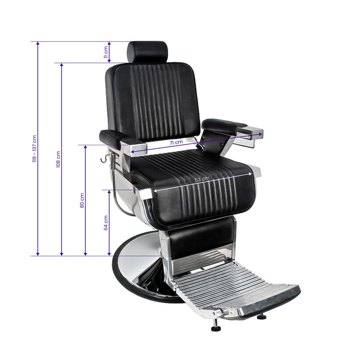 Barberarstol Gabbiano Royal - Svart - bild 10