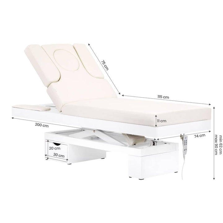 Elektrisk massagebänk Azzurro 815B - Vit - bild 13
