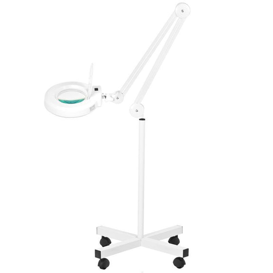 Förstoringslampa LED 5D på fot S4 - Vit