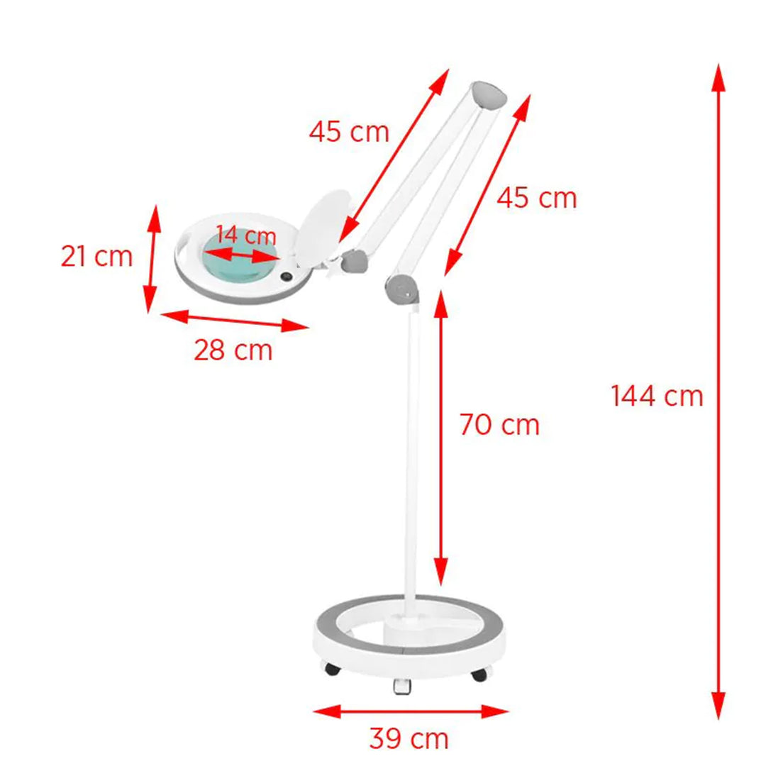 Förstoringslampa på fot LED 5D Elegante 6014 Vit - bild 8