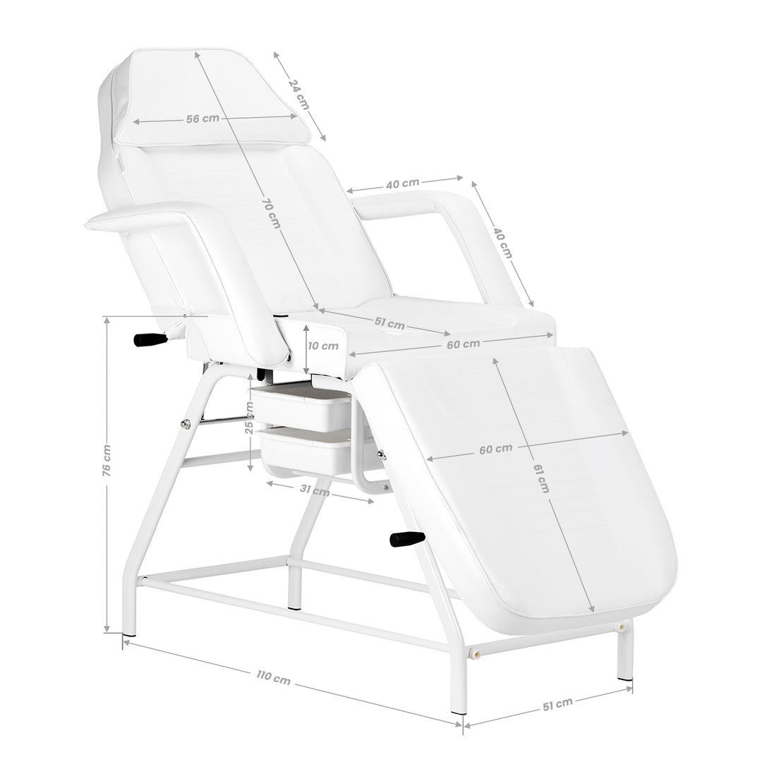 Behandlingsstol 557A med brickor - Vit - bild 19