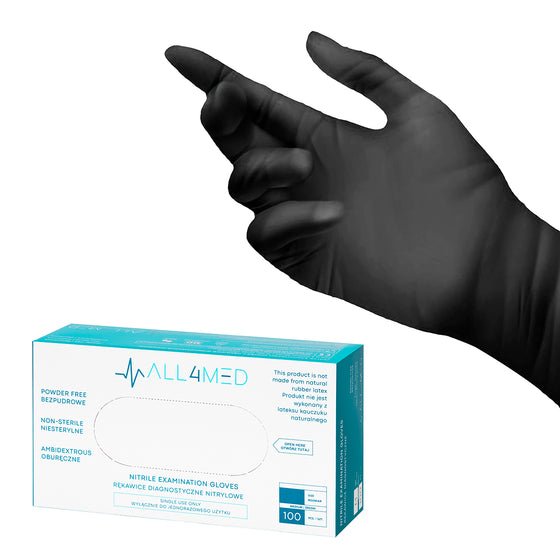 Handskar All4Med Soft-Nitril Svart L 100st.