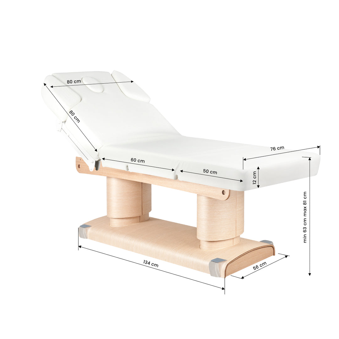 Massagebänk elektrisk Azzurro 838 Vit Uppvärmd - bild 9