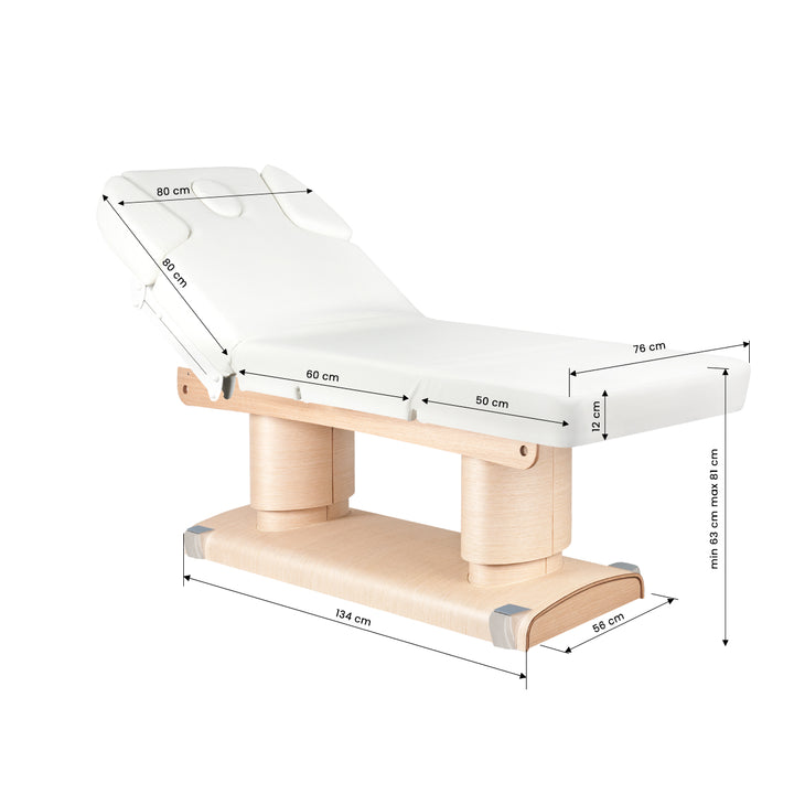 Massagebänk elektrisk Azzurro 838 Vit Uppvärmd - bild 9