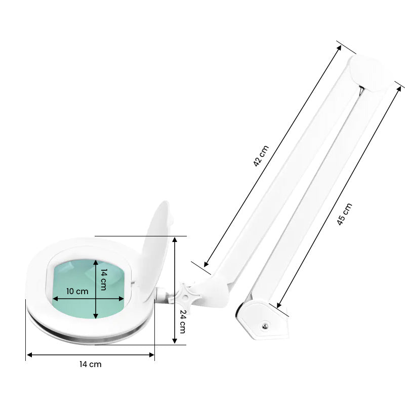 Förstoringslampa LED 5D Elegante 6028 Vit, dimbar, bordsfäste - bild 6