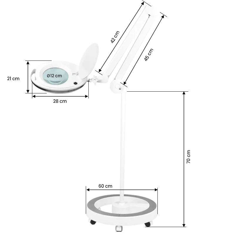 Förstoringslampa på fot LED 5D Elegante 6027 Vit - bild 6