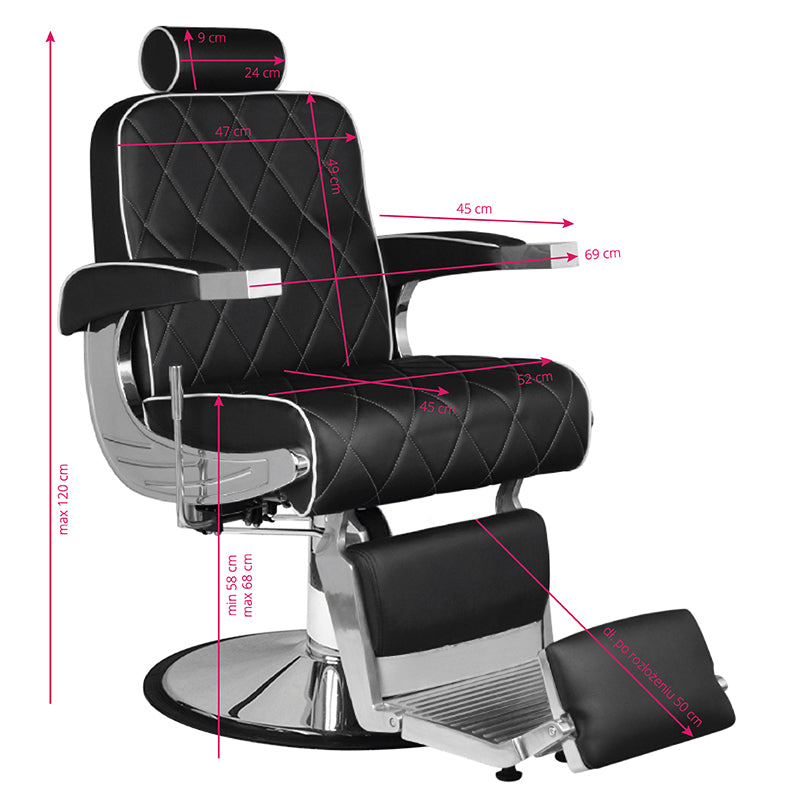 Barberarstol Hair System Royal X - Svart - bild 7