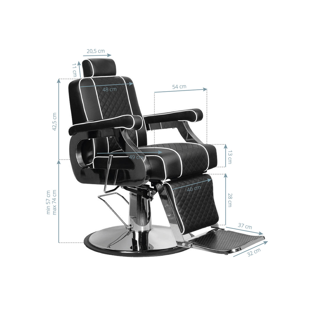 Barberstol Gabbiano Paulo Svart - bild 7