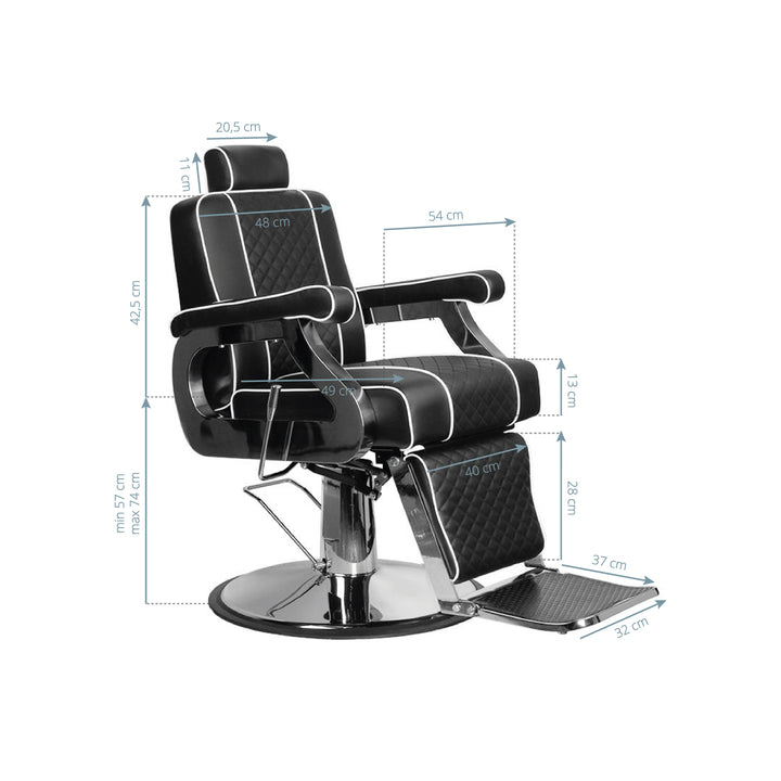 Barberstol Gabbiano Paulo Svart - bild 7