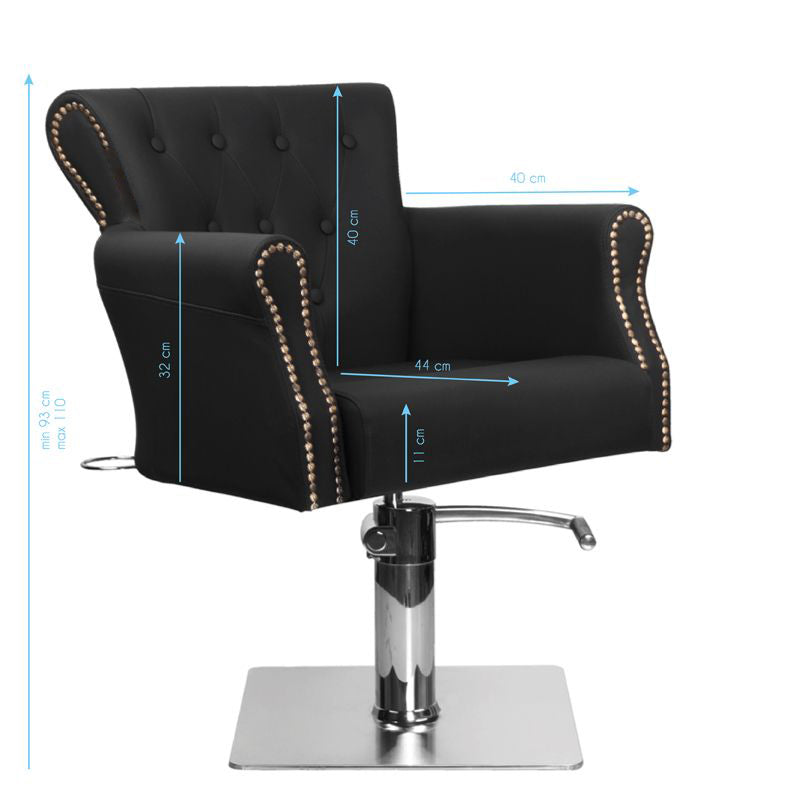 Frisörstol Hair System Ber 8541 - Svart - bild 7