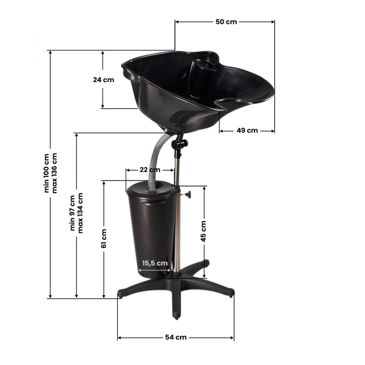 Mobil schamponering pelare Gabbiano FT42-1 med behållare - bild 2