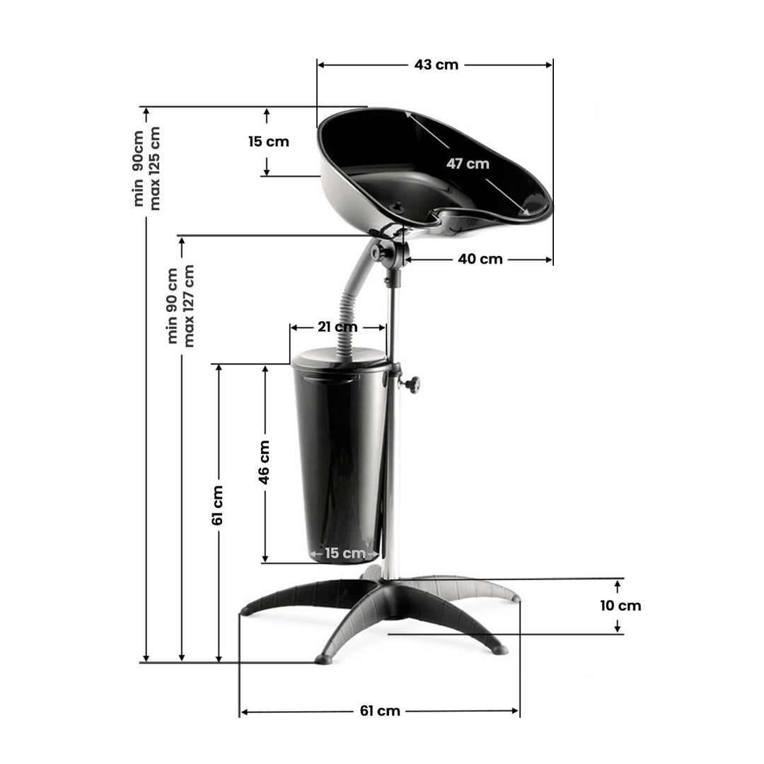 Mobil schamponering pelare Gabbiano FT35-1 med behållare - bild 2
