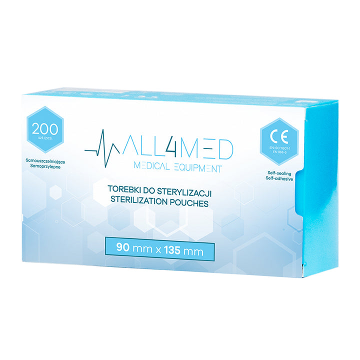 All4Med Självhäftande Steriliseringspåsar 90x135 mm – 200 st - bild 2