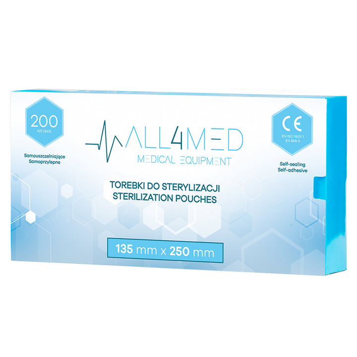 All4Med Självhäftande Steriliseringspåsar 135x250 mm – 200 st - bild 2