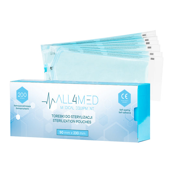 Steriliseringspåsar All4Med 90x230 mm - 200 st