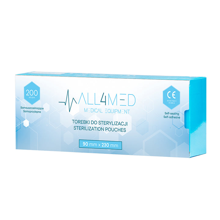 All4Med Självhäftande Steriliseringspåsar 90x230 mm – 200 st - bild 2