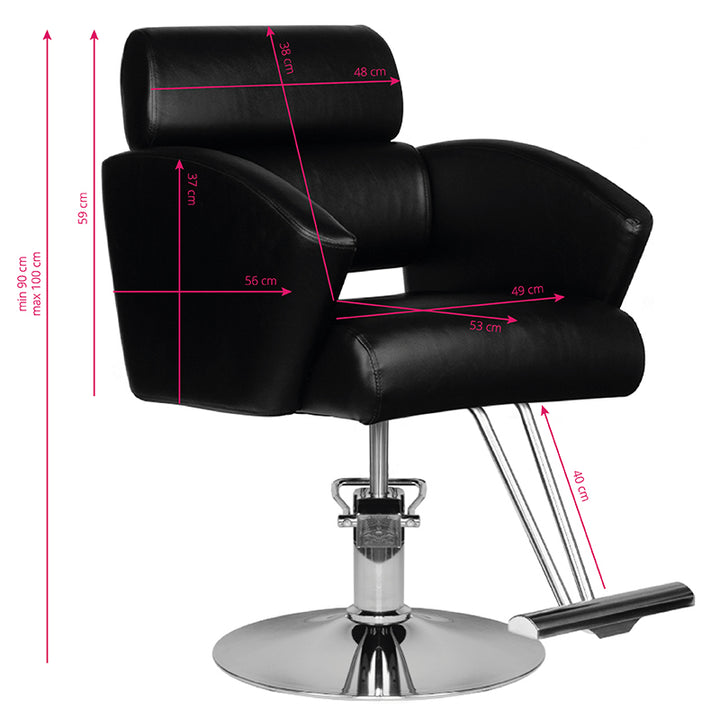 Frisörstol Hair System HS02 - Svart - bild 6