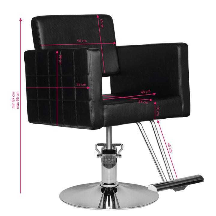 Frisörstol Hair System HS33 - Svart - bild 5