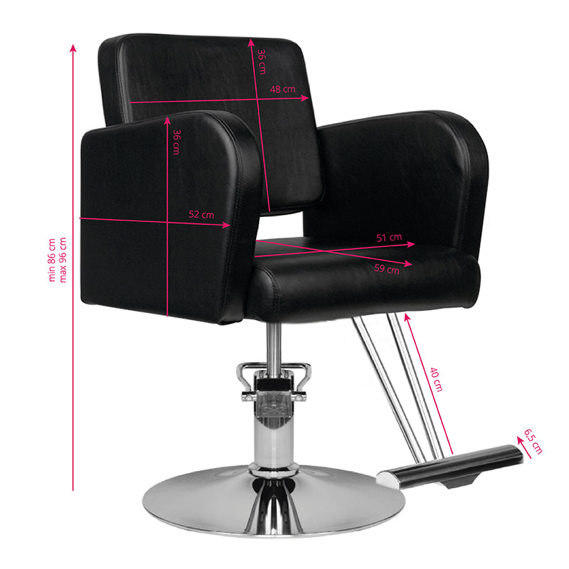 Frisörstol Hair System HS92 - Svart - bild 5