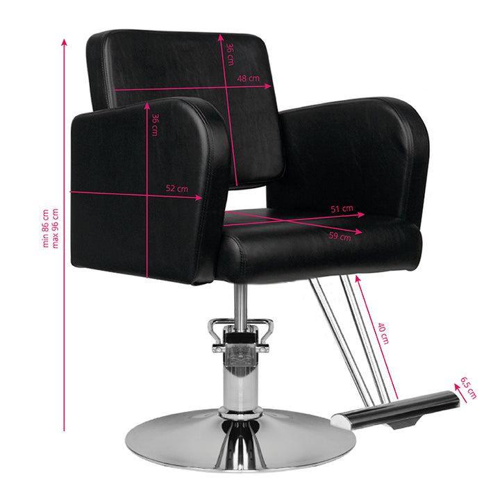 Frisörstol Hair System HS92 - Svart - bild 5