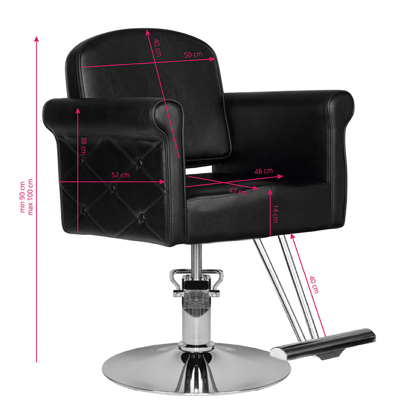 Frisörstol Hair System HS69 - Svart - bild 5