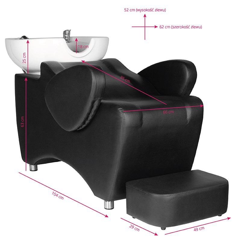 Hair System HSB46 Schamponering Frisör - Svart - bild 6