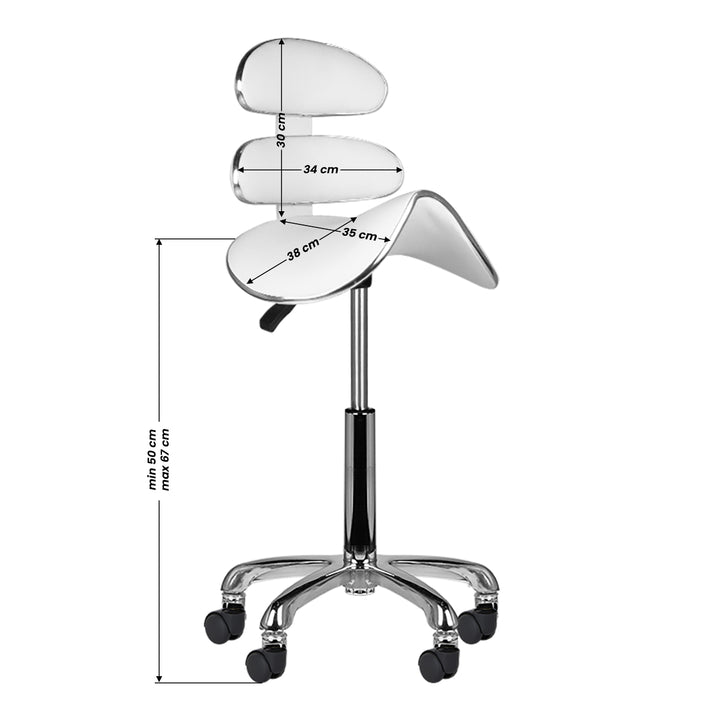 Sadelstol Taburett AM-880 Vit - Justerbar - bild 6