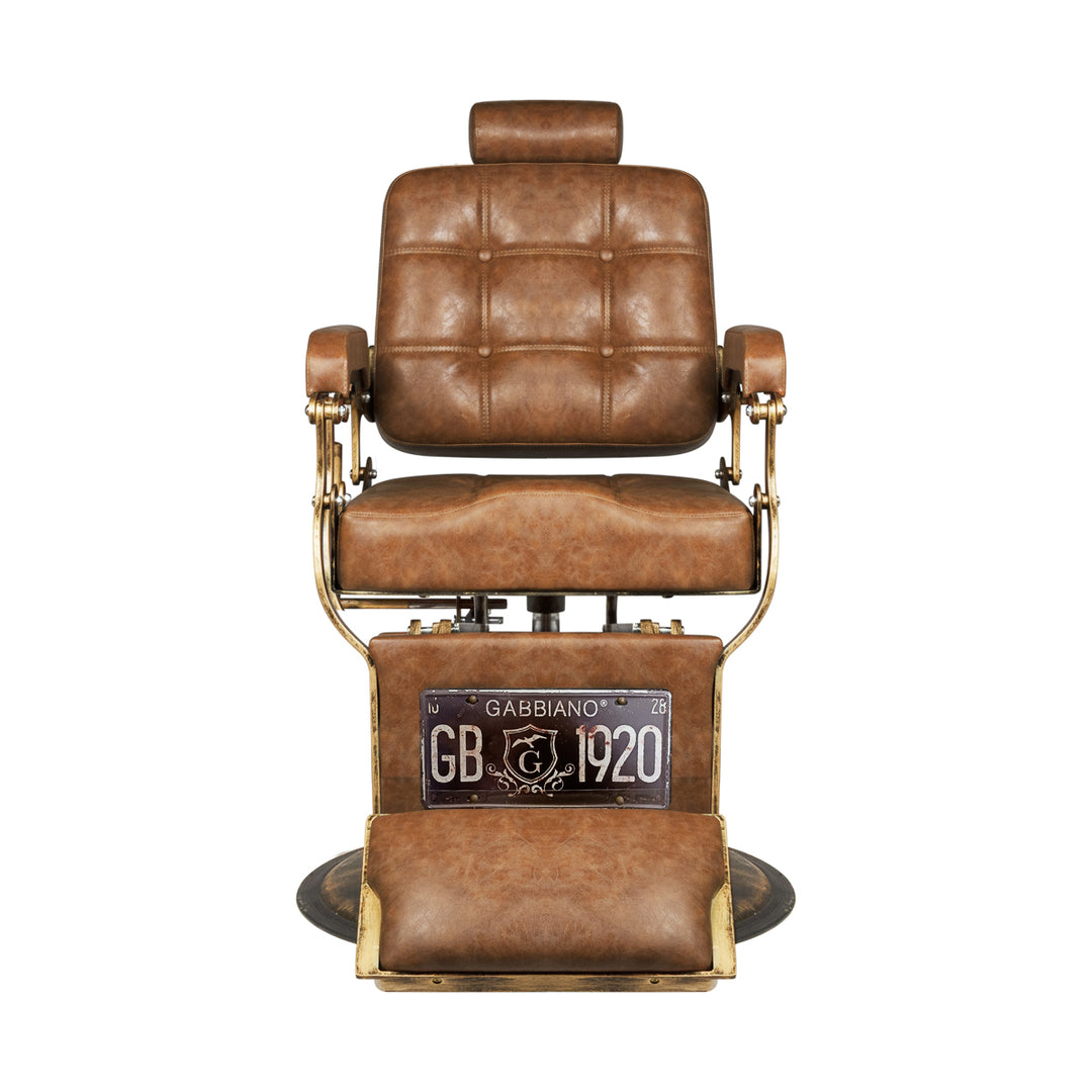 Barberarstol Gabbiano Boss Vintage Läder - Ljusbrun - bild 2