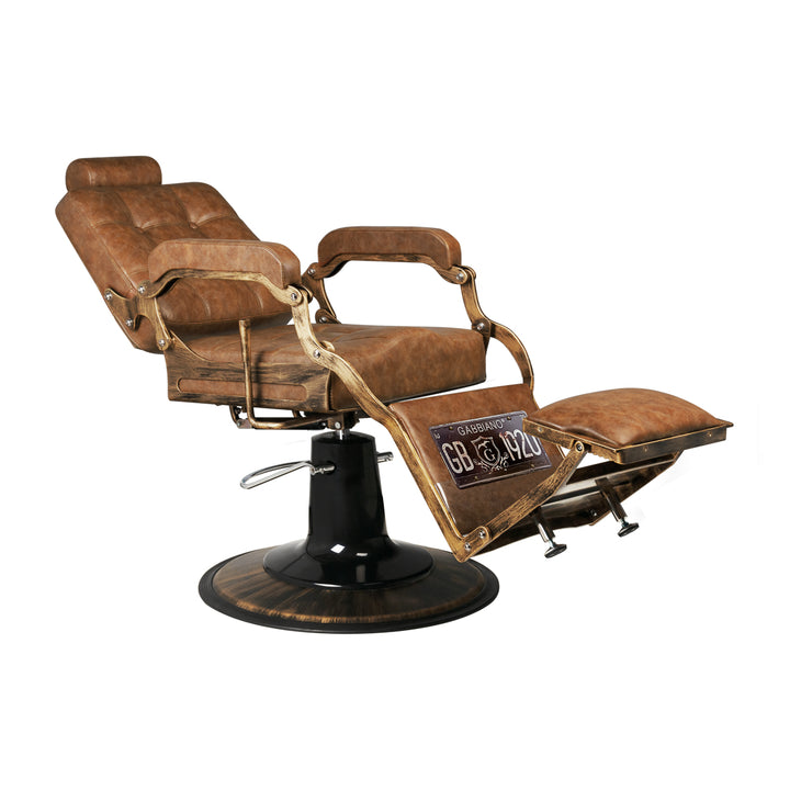 Barberarstol Gabbiano Boss Vintage Läder - Ljusbrun - bild 7