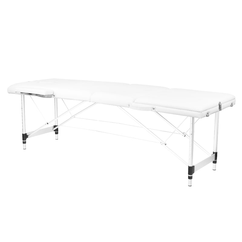 Hopfällbar massagebänk aluminium Komfort Activ Fizjo 3-zoners Vit