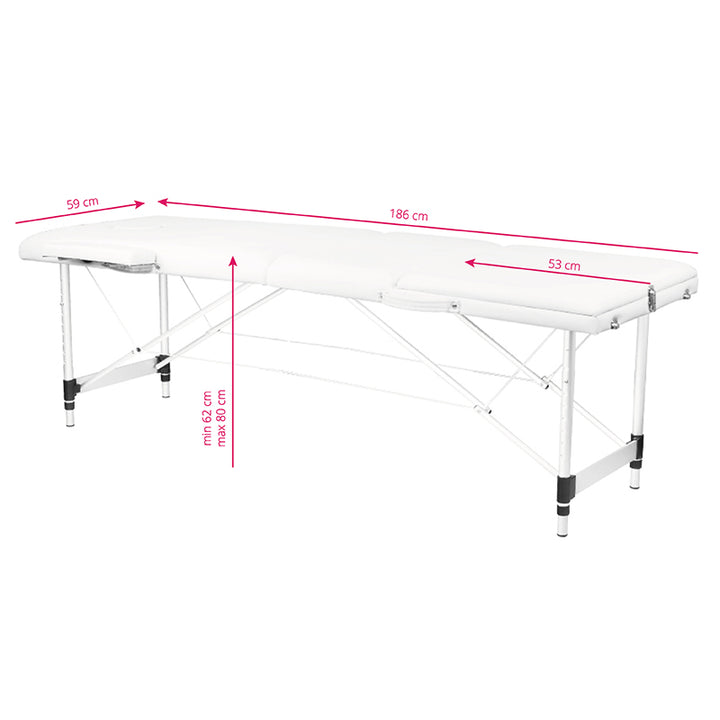 Hopfällbar massagebänk aluminium Komfort Activ Fizjo 3-zoners Vit - bild 8