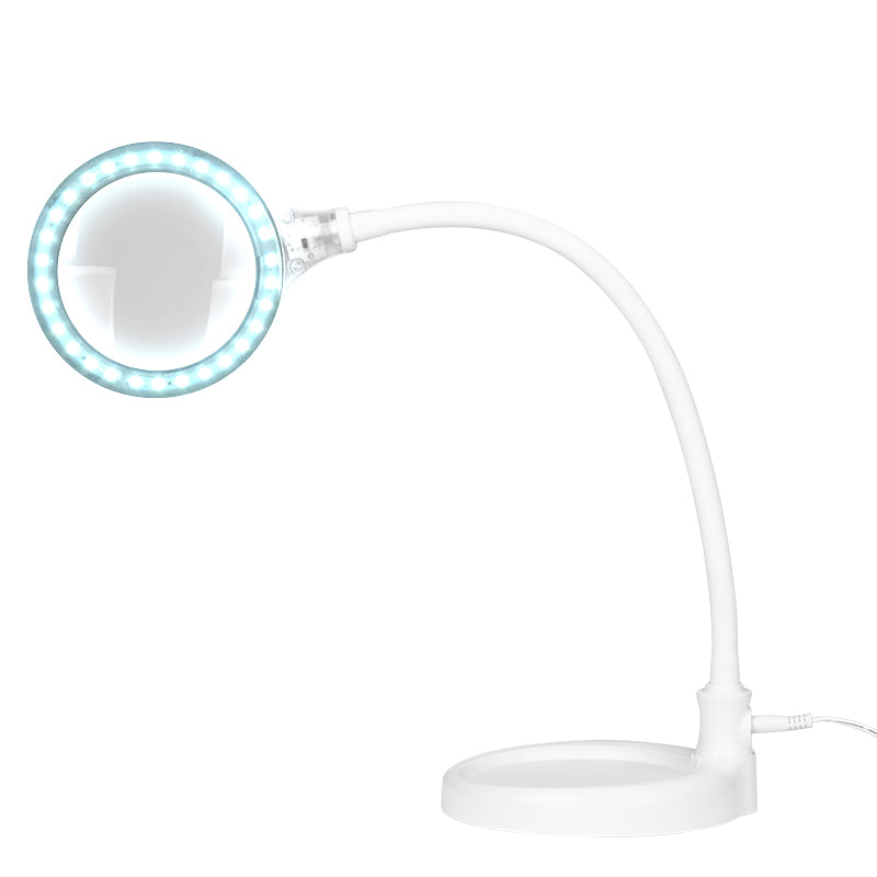 Förstoringslampa LED 3D Elegante 2014-2R Vit, stativ &amp; bordsfäste - bild 3