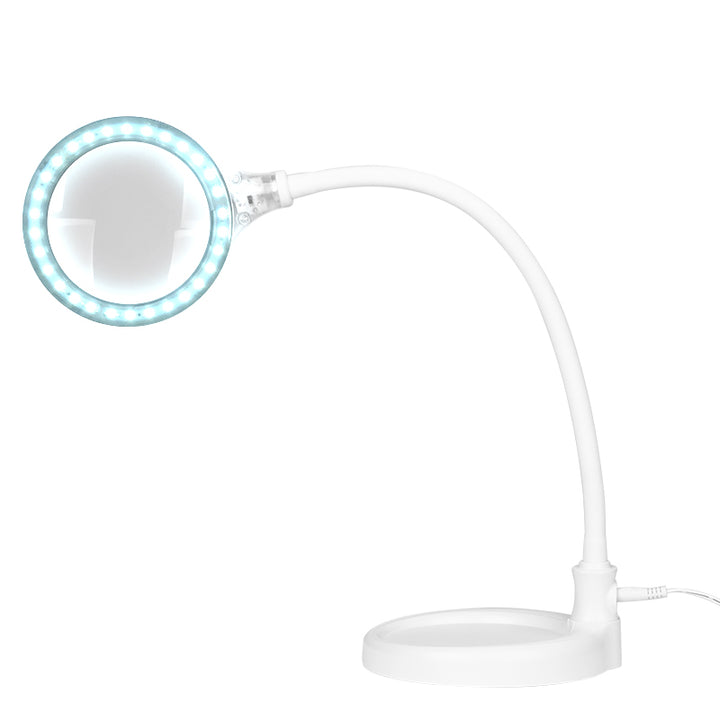 Förstoringslampa LED 3D Elegante 2014-2R Vit, stativ &amp; bordsfäste - bild 3