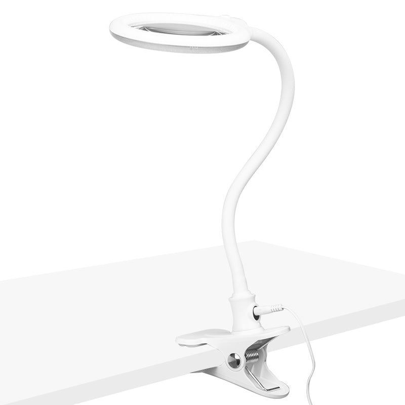 Förstoringslampa LED 3D Elegante 2014-2R Vit, stativ &amp; bordsfäste - bild 4