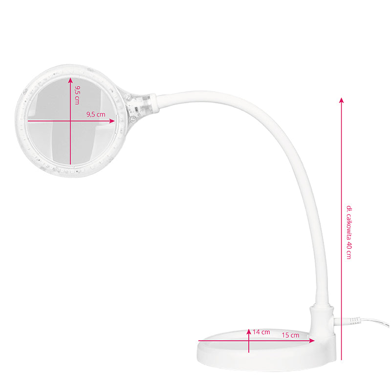 Förstoringslampa LED 3D Elegante 2014-2R Vit, stativ &amp; bordsfäste - bild 5