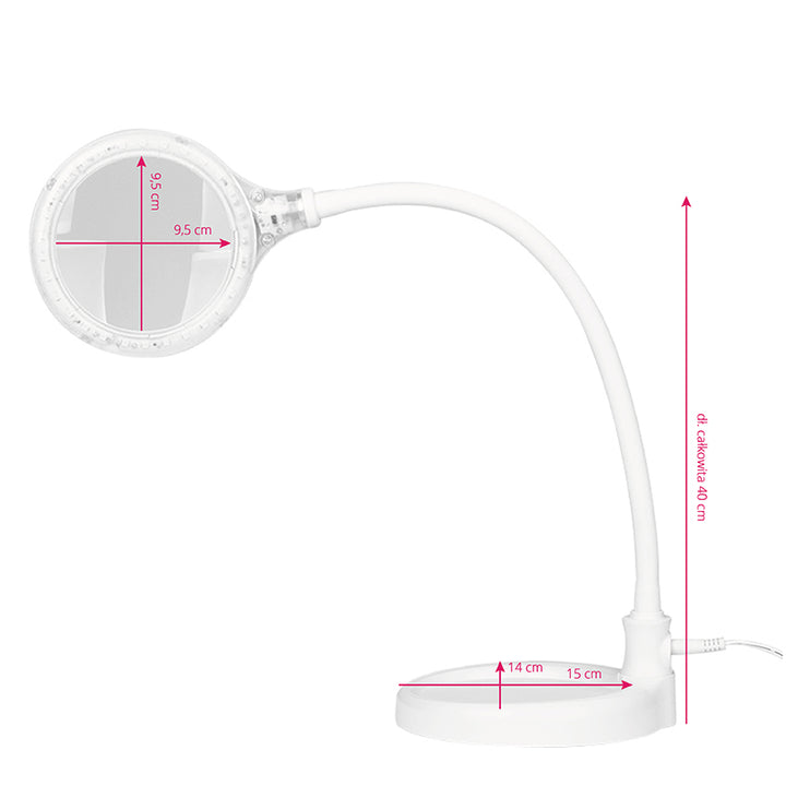 Förstoringslampa LED 3D Elegante 2014-2R Vit, stativ &amp; bordsfäste - bild 5