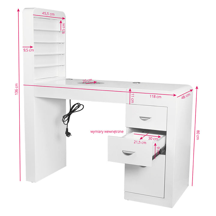 Nagelbord 310 Vit - Vänster - bild 9