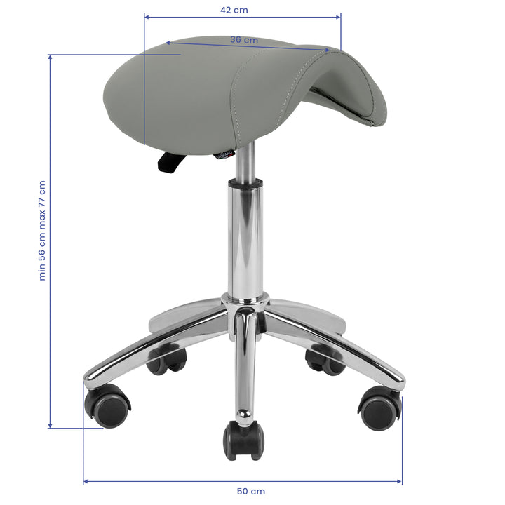 Sadelstol AM-302 Grå - Justerbar Taburett - bild 8