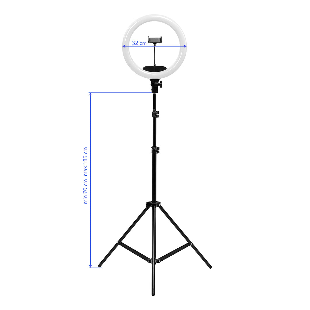 Ring light med stativ 13" 36W Svart - bild 16