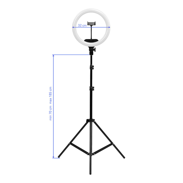 Ring light med stativ 13" 36W Svart - bild 16