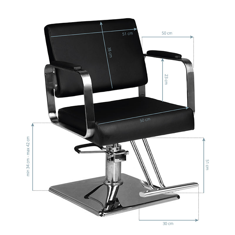 Frisörstol Hair System HS202 - Svart - bild 5