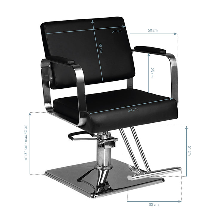 Frisörstol Hair System HS202 - Svart - bild 5